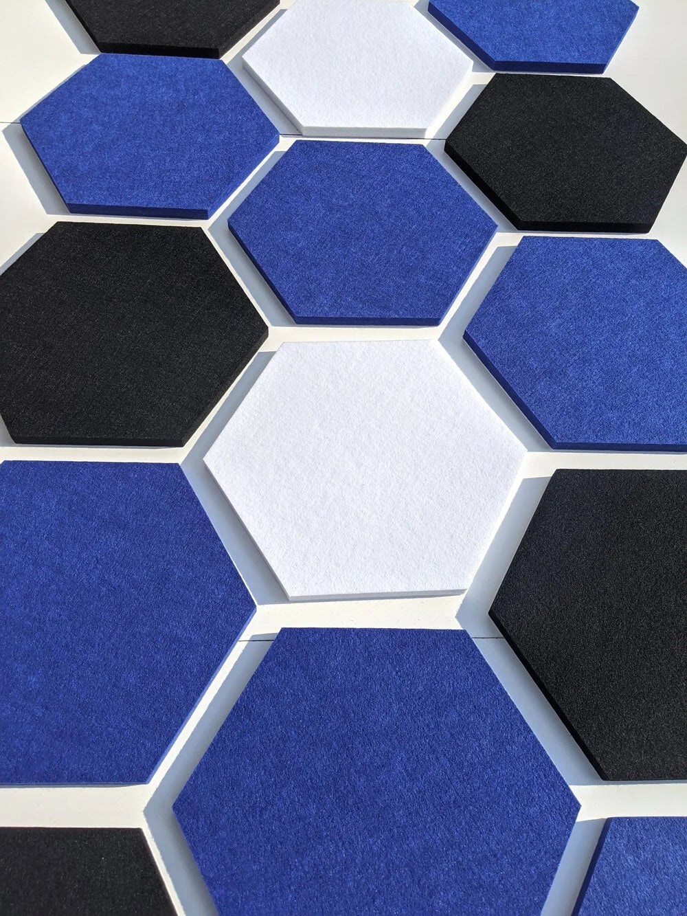 Eco Friendly Decorative Soundproof Polyester Fiber Carved Acoustic Wall Panels 3D Hexagon Panel