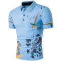 Supplier Custom Logo Quick Dry Slim-fit Golf Wear Luxury Print Shirt Digital Printing Polyester Cotton Plus Size for Sports Men