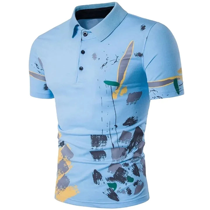 Supplier Custom Logo Quick Dry Slim-fit Golf Wear Luxury Print Shirt Digital Printing Polyester Cotton Plus Size for Sports Men