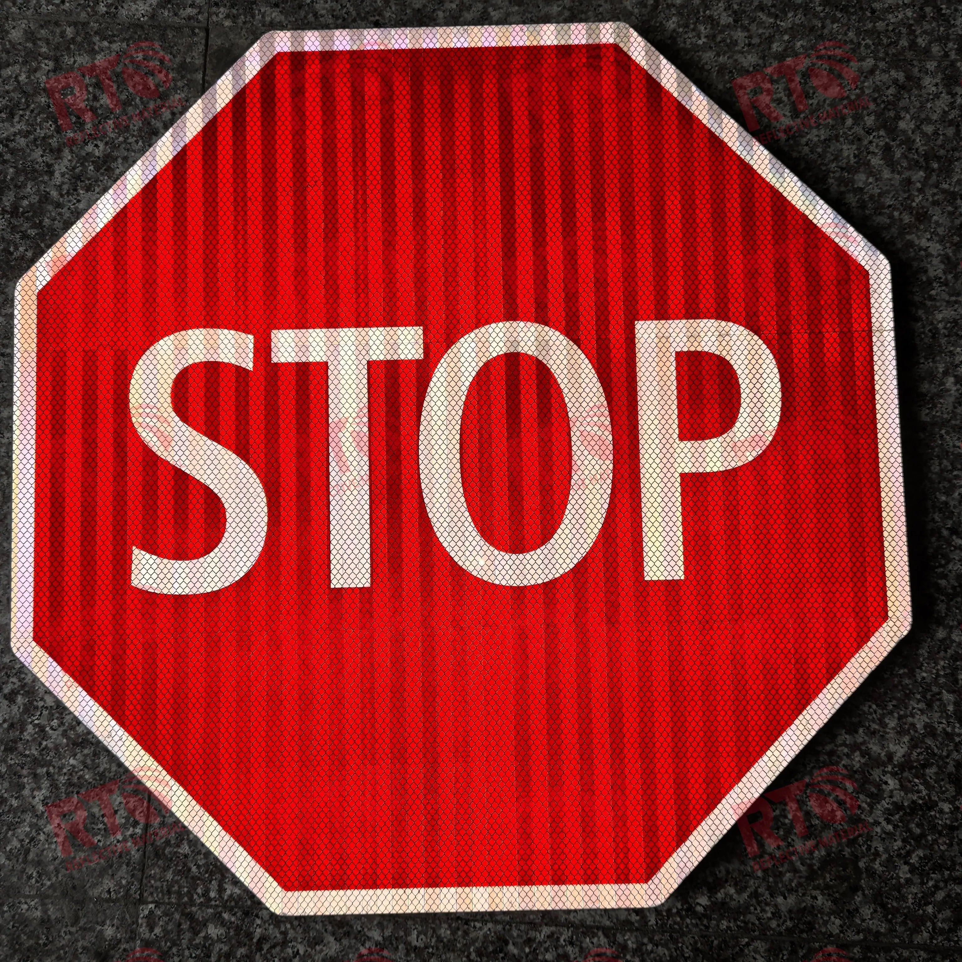 RTLITE Factory Direct Customized Digital Printing HIP Reflective Material Stop Safety Warning Reflective Sticker Traffic Signs