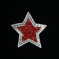 Super Bling Red Star Patch With Adhesive Rhinestone Decals stars Custom Hotfix Rhinestone Patches for Clothing