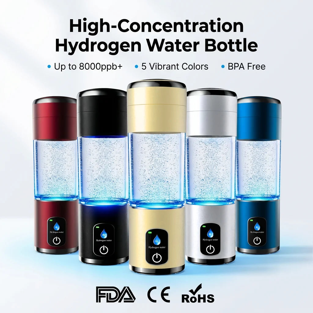 High Concentration 5-10 PPM Hydrogen Rich Water Bottle SPE PEM Technology Portable USB/Battery Powered Household Outdoor Use MegaBDM