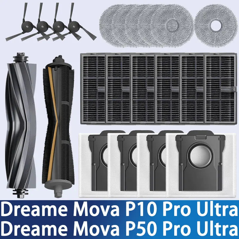 Compatible for Mova P50 Pro Ultra, Mova P10 Pro Ultra Accessories Tricut Brush Hepa Filter Mop Cloth Dust Bag