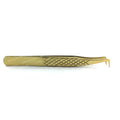 Best Selling Precision Stainless Steel Eyelash Tweezers 90 Degree Slanted Tip Durable Anti-Static OEM/ODM Private Label