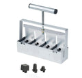 4-Cell Metal Soil Block Maker with Interchangeable Seed Block Caps | Manual Soil Block Press for Seed Starting