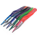 12inch Jet Head with Double Soft Plastic Octopus Skirt and 3D Life Like Eyes Saltwater Tuna Fishing Lure