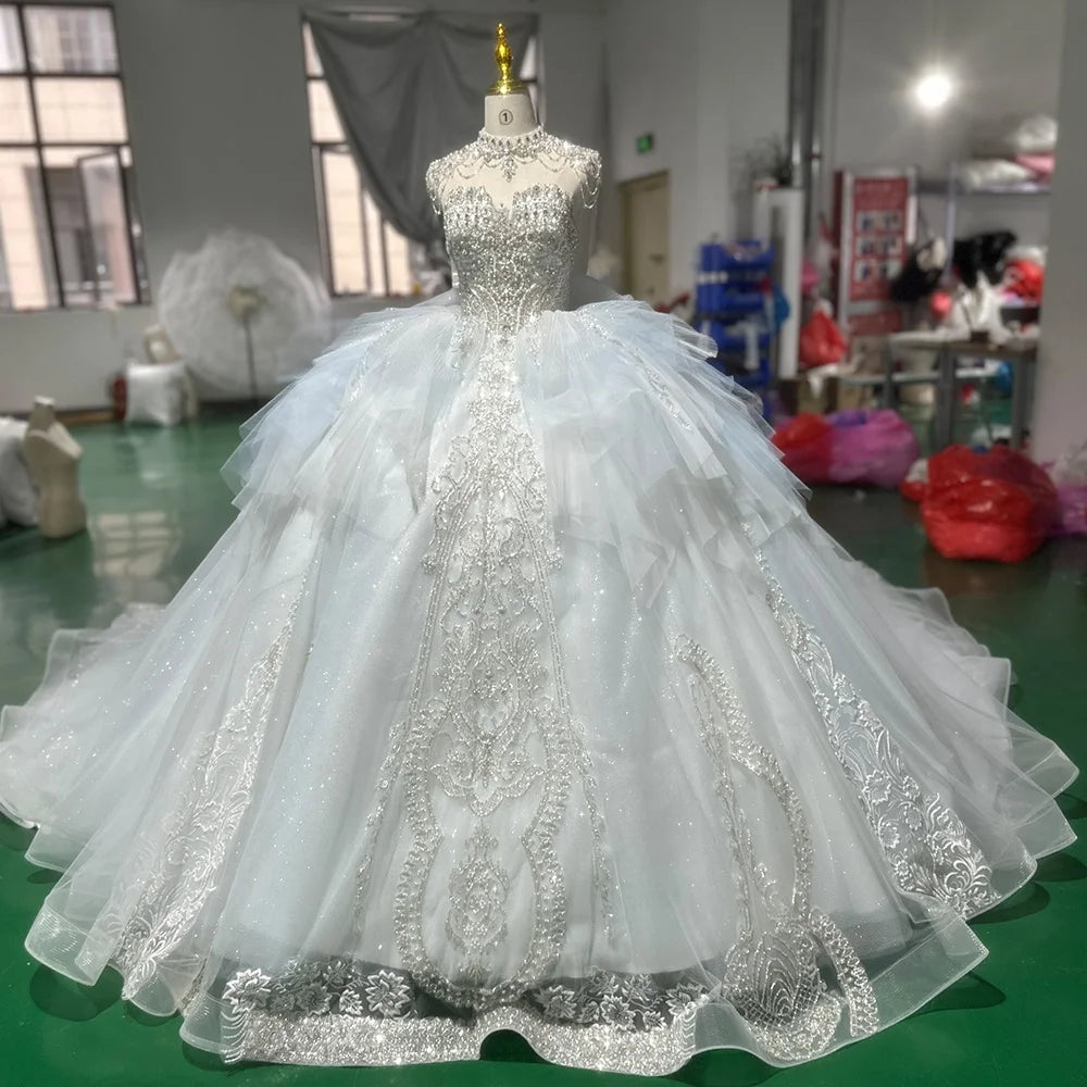 Jancember XS032 Beautiful Sleeveless Empire Ball Gown Wedding Women's Dresses