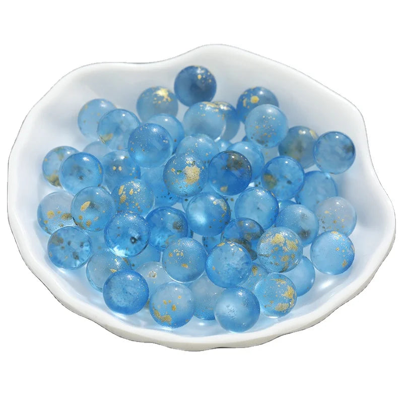 JC No Hole Sprinkled Gold DIY Loose Beads Supplier Loose Beads Glass 10mm 12mm Glass Beads