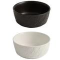 Ceramic Porcelain Bowls Black White Matte Rock Grain Pattern Durable BPA Free Eco Friendly Minimalist Design Dishwasher Safe MegaBDM
