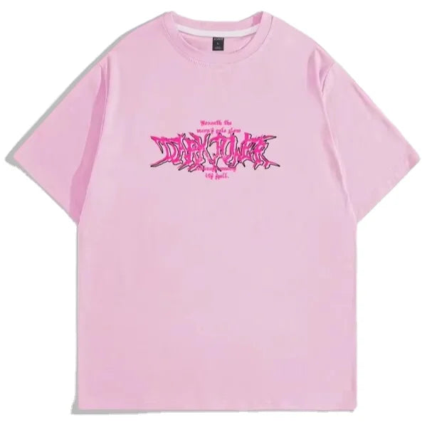 OEM 100% Cotton Pink Long Letter Eco-Friendly Hip Hop Oversized Washed Vintage Custom Logo Men's T-Shirts Supplier