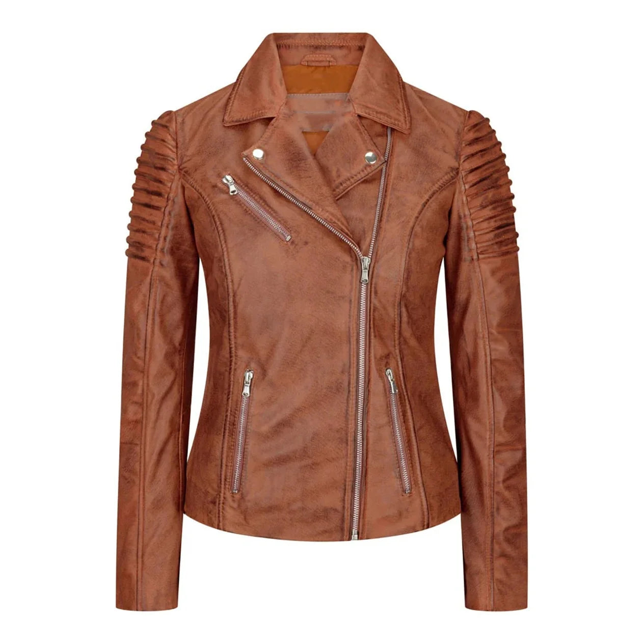2025 New Style Women's Leather Jacket Best Arrival Women Fashion Leather Jackets for Winter Clothing Full Sleeve Leather Jackets