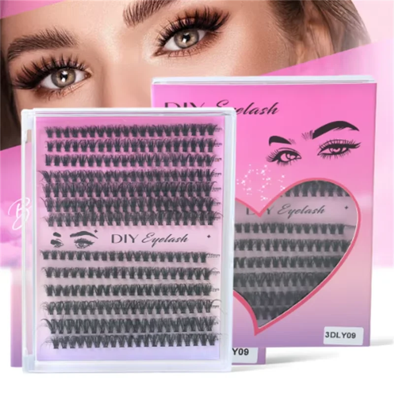 Most Popular 13 Rows Handmade Soft Durable Faux Mink in Mixed Sizes Durable and Comfortable 3D DIY Clusters Eyelash MegaBDM