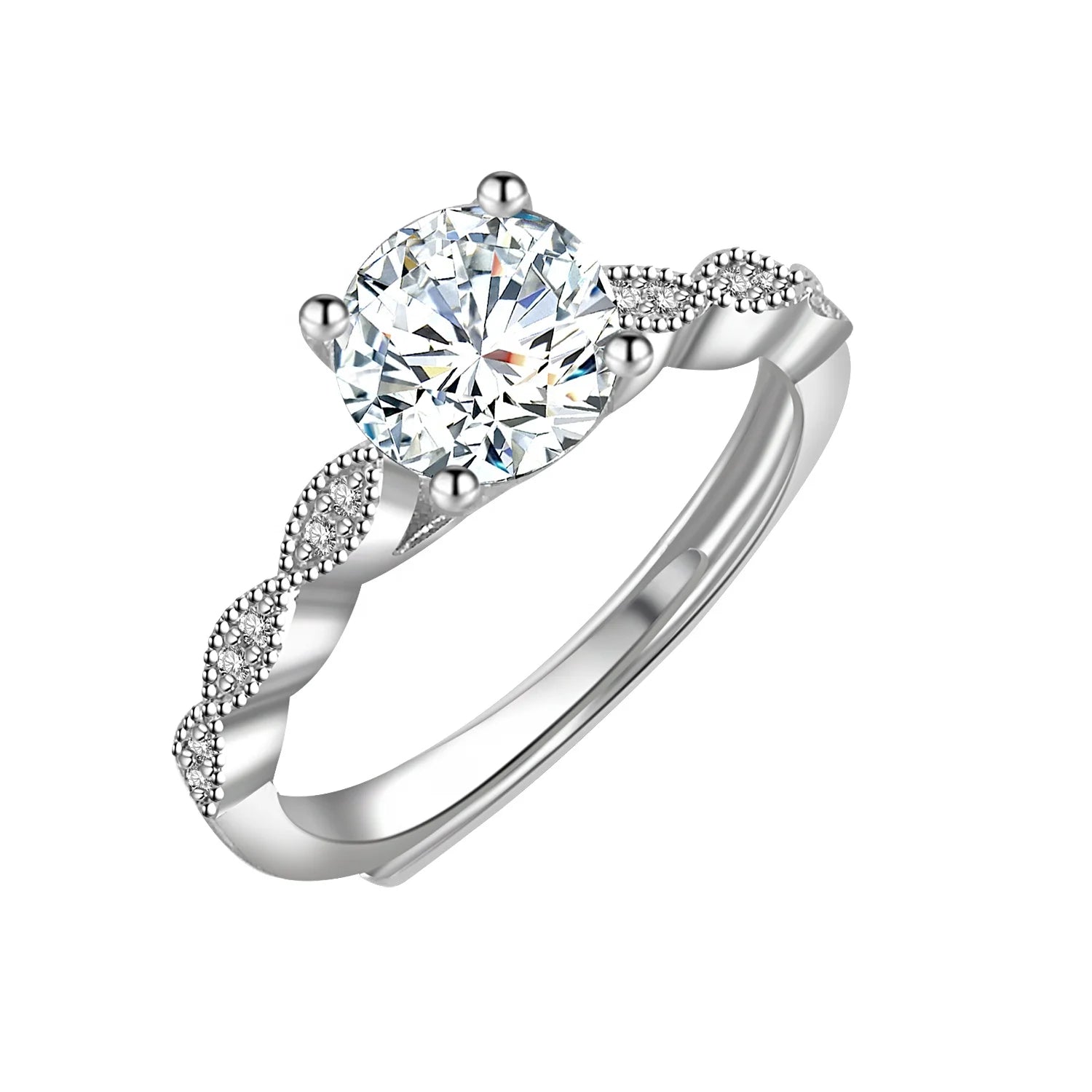New Innovative Formulated Lab Created Moissanite Diamond Jewelry Real 925 Silver Engagement Ring Destiny Jewellery