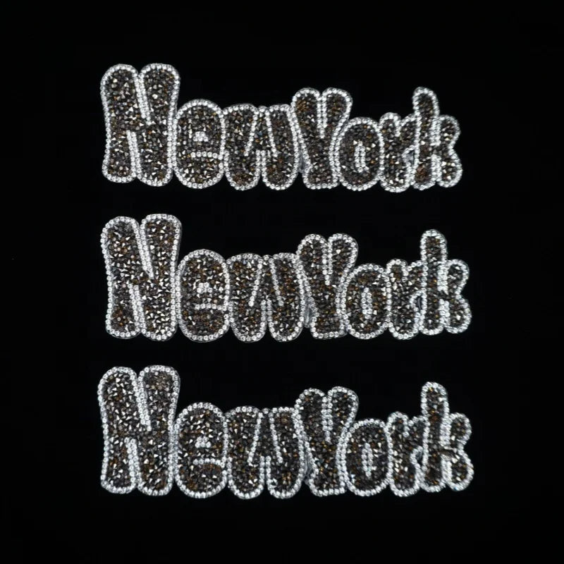 China Manufacturer Wholesale Custom Blinged Out Rhinestone Patch With Adhesive Hot Melt Rhinestone Applique