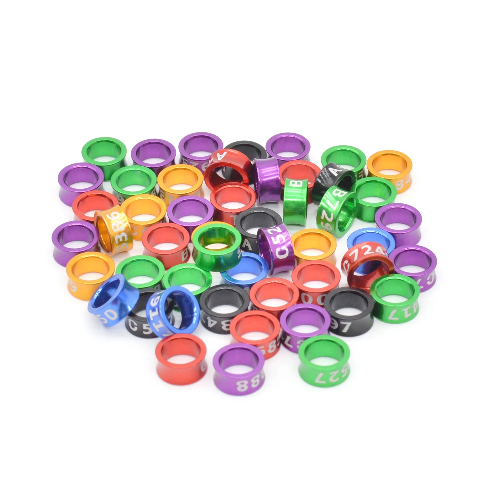 Bird Foot RingsBird BandsMulticolor Aluminum Closed Mouth Bird Identification Leg Rings for Golden SunMonkParrot(7.0mm50pcs