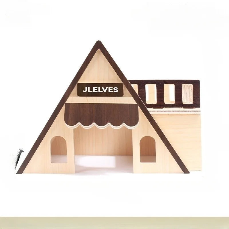 Best-Selling Eco-Friendly Solid Wood Villa-Style Large Hamster Hide
