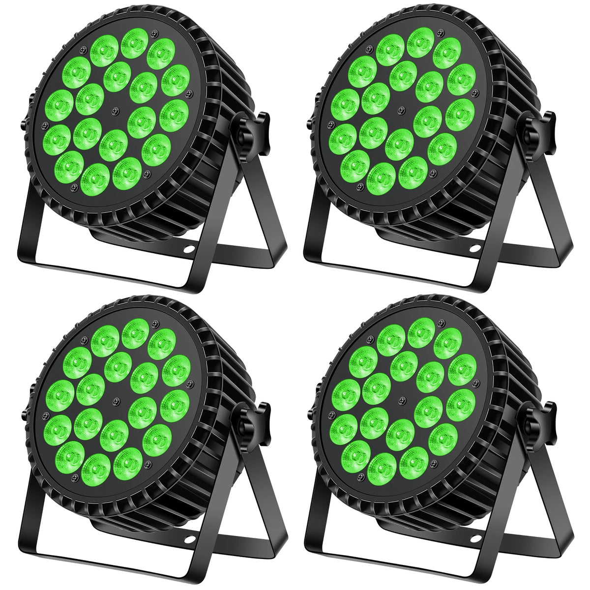4PCS 18x10W RGBW 4in1 Aluminium Alloy Stage Par Light Mixing Color Slim Led Par Light for DJ Disco Party Nightclub Wedding MegaBDM
