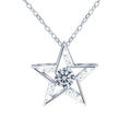 Moissanite Pendant S925 Sterling Silver Chain Hollow Women Star GRA VVS Diamond Charm Necklace
