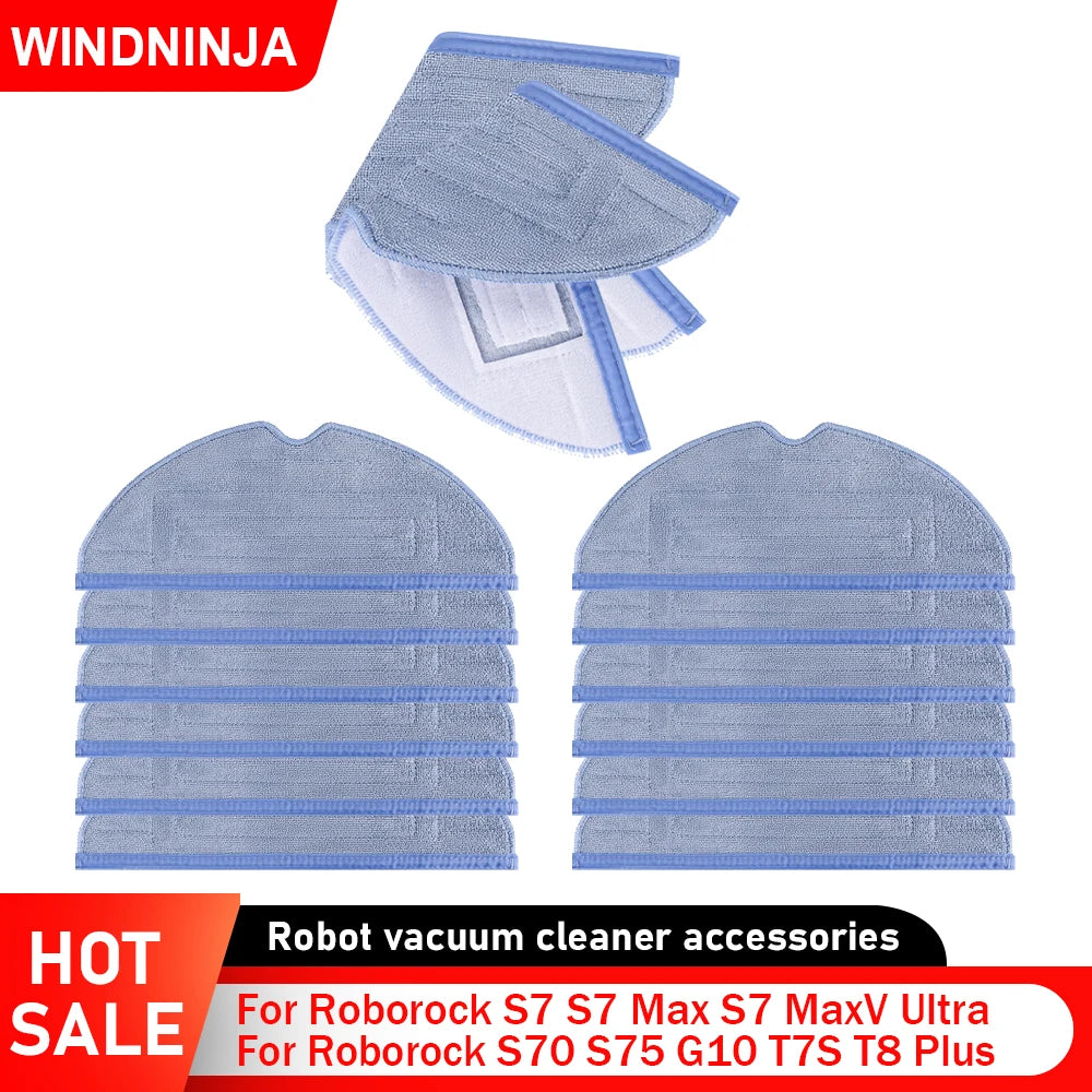Washable Reusable Mop Cloths For Roborock T7S T8 Plus S7 S7Max S7MaxV Ultra S70 S75 G10 Robot Vacuum Accessories Mop Rags Parts