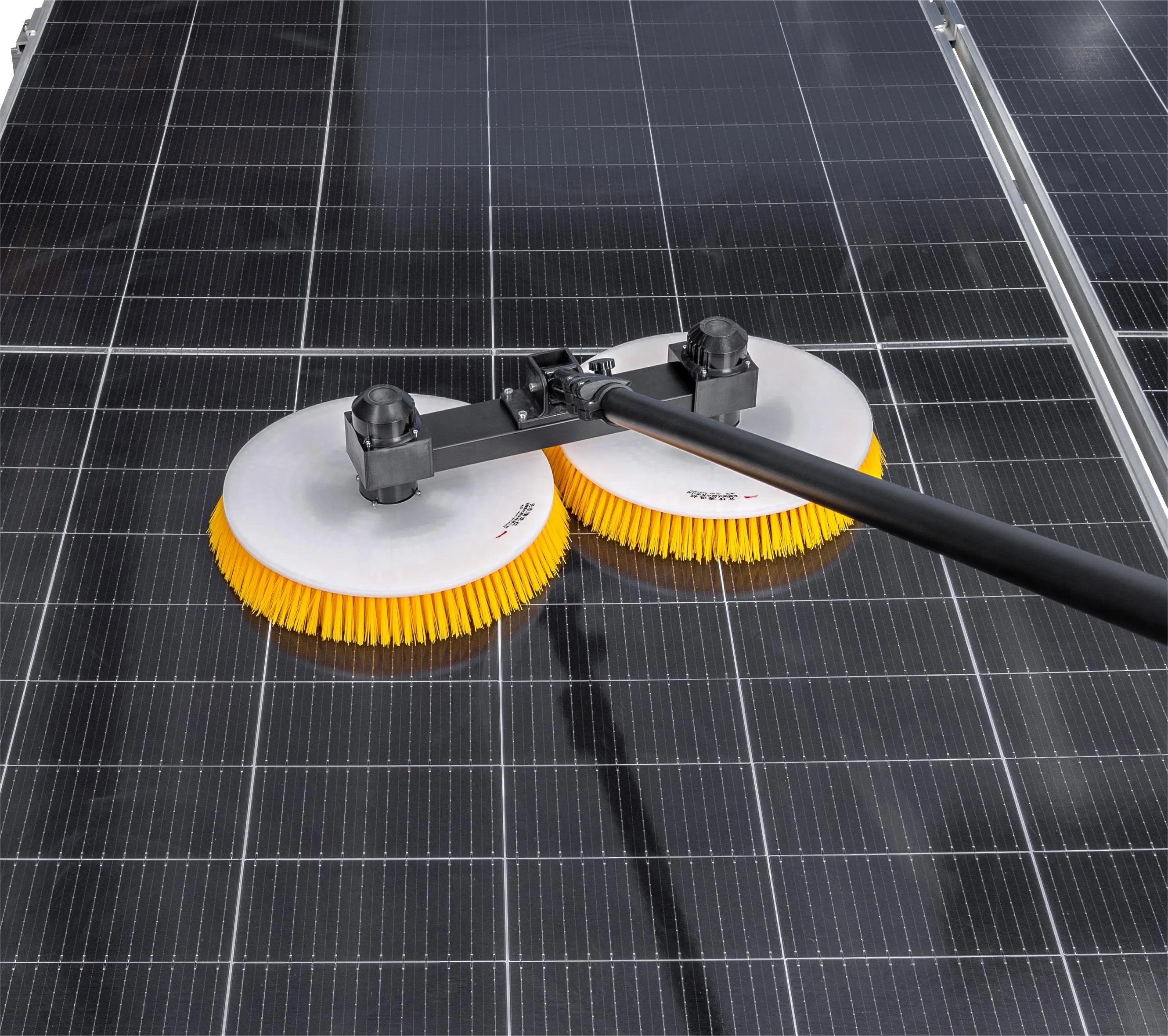 Zhenda Factory  Double Head Solar Panel Automatic Cleaning Brush With Durable Aluminum Pole Brush