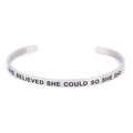 Birthday Graduation Friendship Gifts Personalized Custom Inspirational Engraved Cuff Bangle Bracelet Jewelry