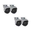 4-Pack 2 Inch TPR Silent Swivel Caster Durable Chrome Ball Wheel 50mm 40kg Load Capacity Workshop Warehouse Roller Bearing
