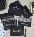 Custom Printed Matte Black Luxury Thank You Cards Gold Foil Stamping Thank You Card