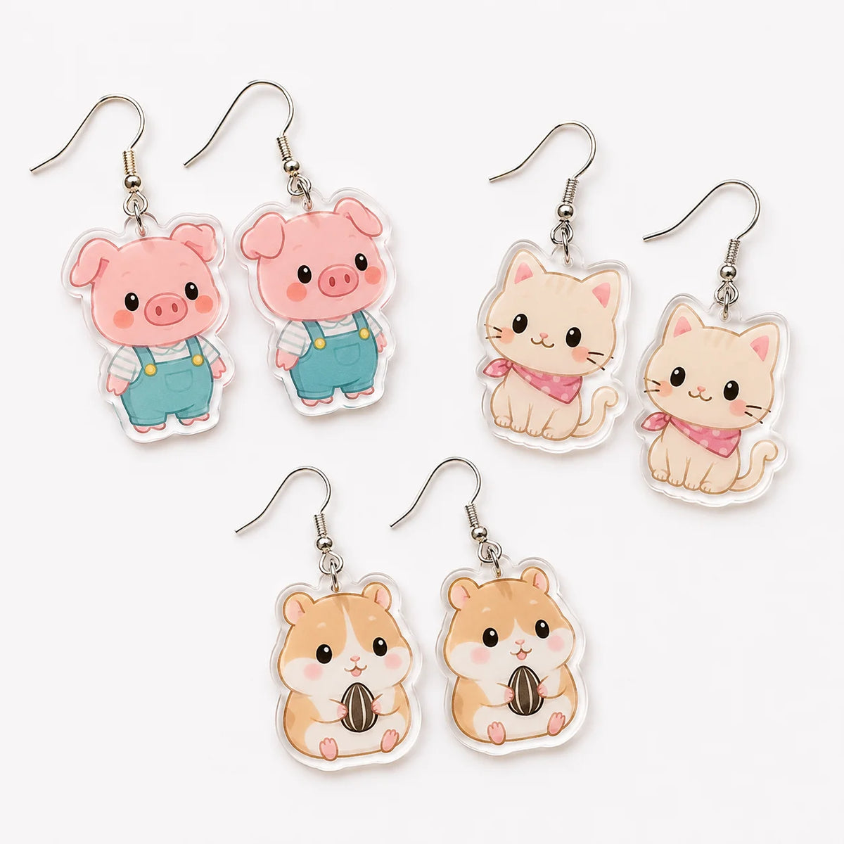 Personalized Cute Acrylic Earrings Custom Logo Artwork and Shape Manufacturer MegaBDM