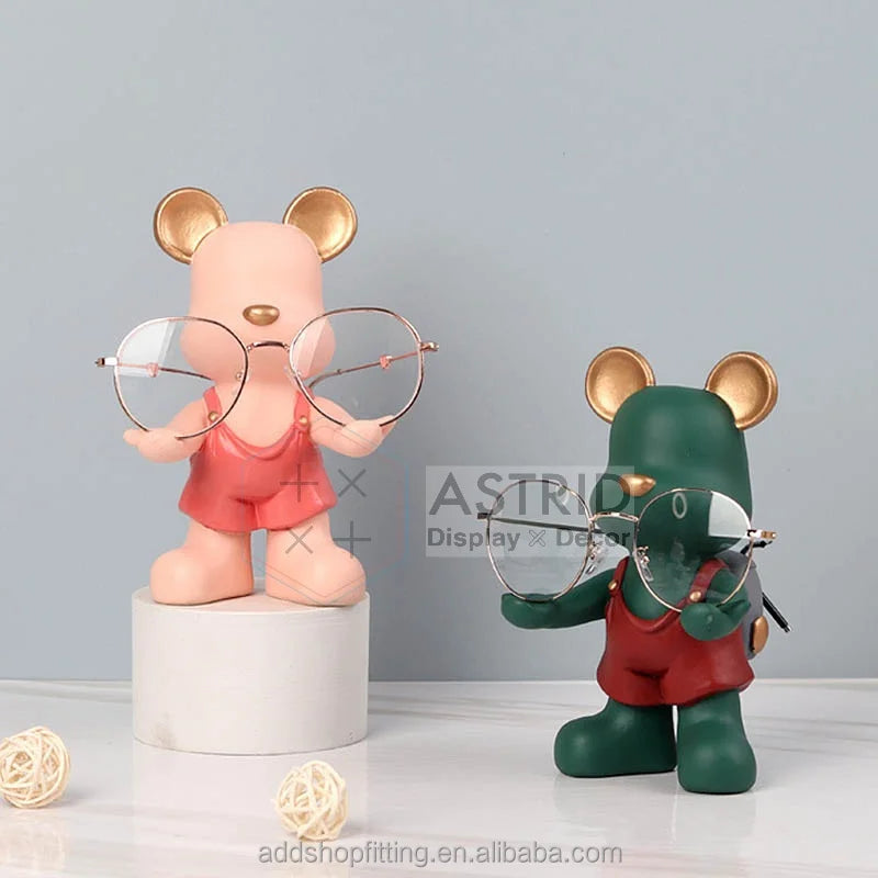 Dish Bowl Statue Storage watch Jewelry Key stand resin bear glasses holder for Home Decoration