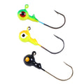 Wholesale 3.2cm 3.5g Round Ball Lead Head Jig Hooks 5pcs/Bag Printed Metal Fishing Lures Artificial Hard Bait for Fishing