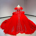 Jancember DW0058 Muslim Red Women's Empire Evening Party Plus Size Dresses MegaBDM