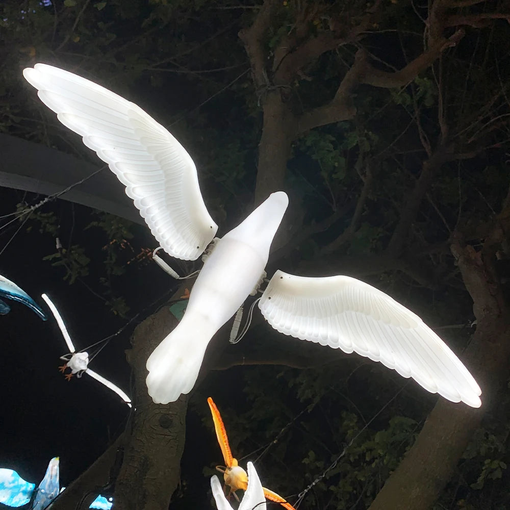 Waterproof IP65 White Yellow Light Blue ABS Shell Led Pigeon Lighting Christmas Decoration Outdoor Big Light Decor Garden
