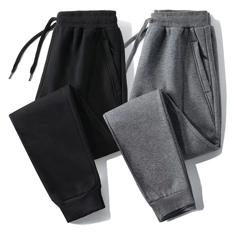 China Bangladesh Factory Price OEM Customized Logo Embroidery Mens Fleece Lined Thickened Warm Sports Winter Cotton Sweatpants
