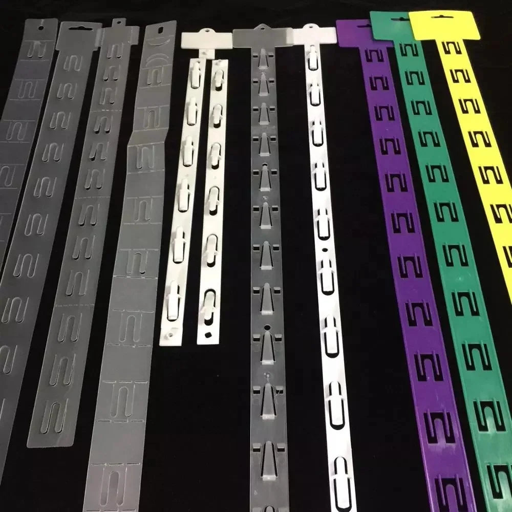 Retail 12 Hook Clips Strips Display Merchandising Supermarkets Plastic Hanging Strips