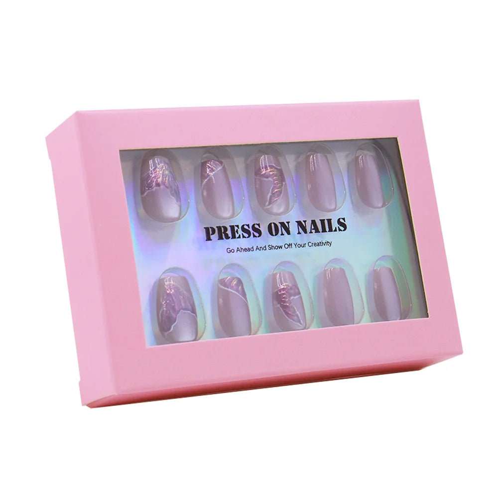 Professional Custom Printed False Nails Packaging Folders with Matt Lamination & Embossing Recycled Materials