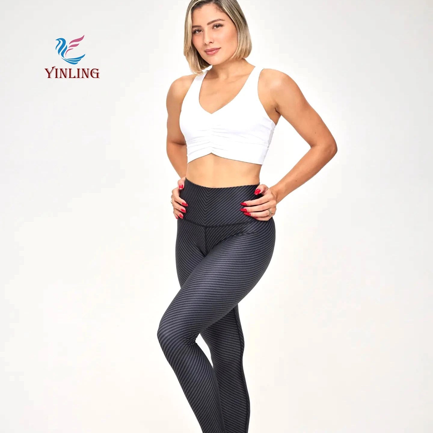 2025 New High Waist Yoga Set for Active Women Plus Size Breathable Reversible Eco-Friendly Featuring Solid Pattern Elastic Waist