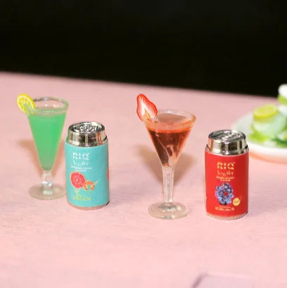 1/6 1/12  Doll House Simulation Miniature Mini Creative Decorations for Canned Cocktails Model Decor