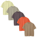 Custom Embroidery Logo Men's Casual T-Shirt 180g 100% Cotton Fleece Breathable Heavy Knit Plus Size Washable for Summer