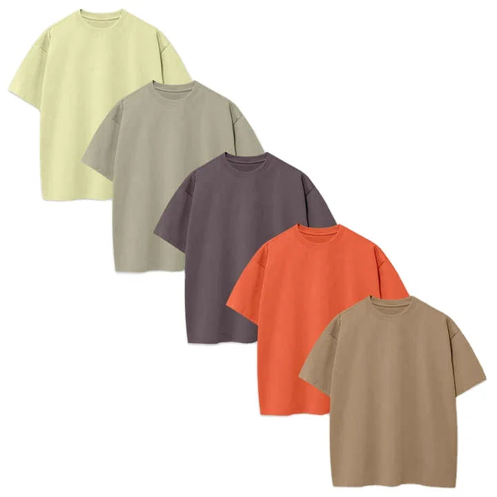 Custom Embroidery Logo Men's Casual T-Shirt 180g 100% Cotton Fleece Breathable Heavy Knit Plus Size Washable for Summer