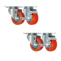 3 Inch Heavy Duty Roller Bearing Castor Wheel Red PP Top Plate Trolley Home Office Living Room Kitchen 4-Pack Custom Packaging