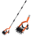 Heavy Duty Manganese Steel Garden Rotary Cultivator Adjustable Hand Tiller for Soil Mixing & Weeding