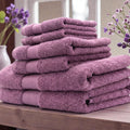 Premium 6pc Combed Cotton Bath Towel Set Soft Textured Dobby Border 100% Cotton Oeko-Tex Certified Skin Friendly Compressed