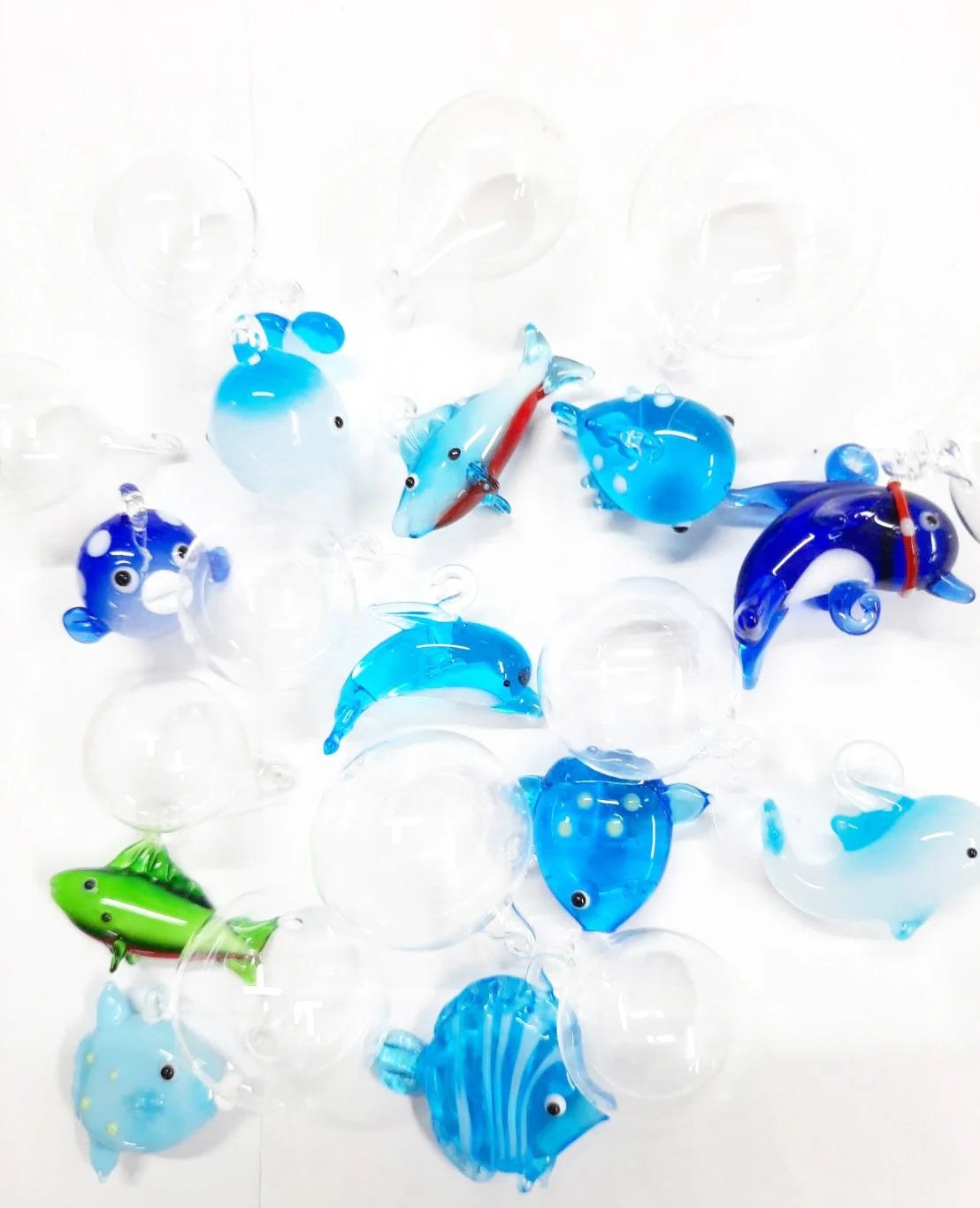 Small Murano Glass Bubble Fish Handmade Custom Shape Colored 18-22cm Garden Glass Pot Decoration Figurines