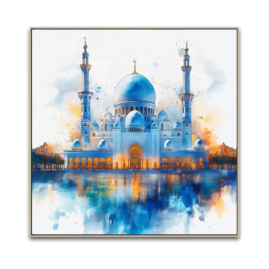 Wholesale Modern SOA Arts Artwork Watercolor Arab Contractors Blue Style Canvas Wall Art Prints for Hotel Decor Home Paper
