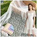 YX1532 Floral Jacquard Chantilly Lace Mesh Fabric Lightweight 50gsm Material for Women's Dresses and Fashion Apparel MegaBDM