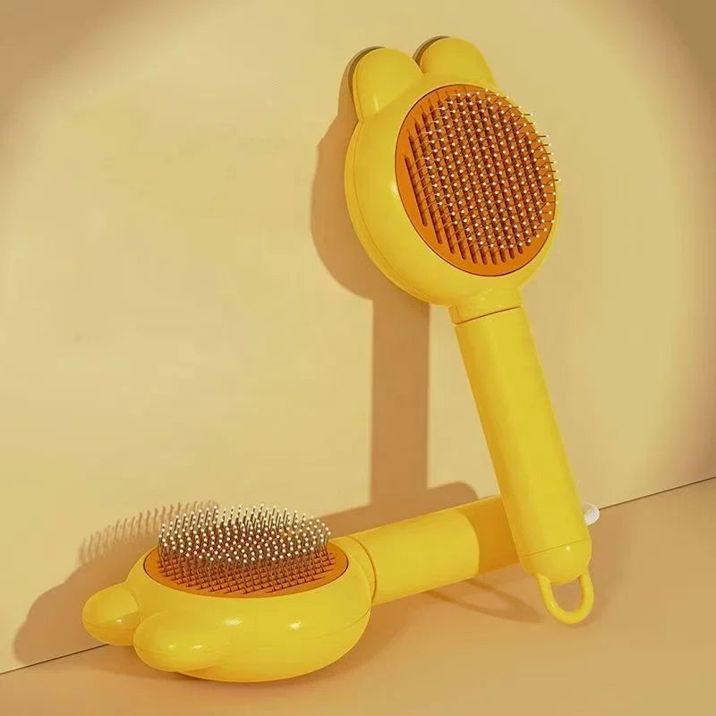 New Arrival Cute Rabbit Pet Brush Long Handle Cat Brush Hot Selling One Click Hair Removing Pet Comb Cepillo Para Gatos Y Perros MegaBDM