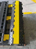 2 Channels 900*500*50mm Speed Bumps Anti Slip Wire Protection Driveway Traffic Rubber Cable Protector