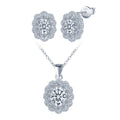 Oval Flower Moissanite VVS Diamond Necklace 925 Silver Women Luxury Fine Jewelry Mossanite Earrings