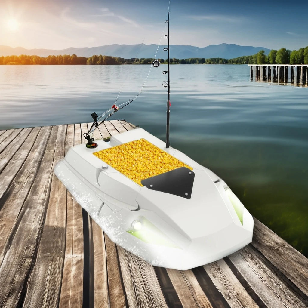 Remote Control LED Night Version Fishing Bait Boat 2KG Loading Capacity 500M Range Double Motors Plastic Boat Carp Fishing