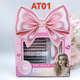 12 Rows 3D Handmade Cluster Lash Synthetic Hair DIY Eyelashes Easy Application with Glue Tool Kit Customizable Large Box